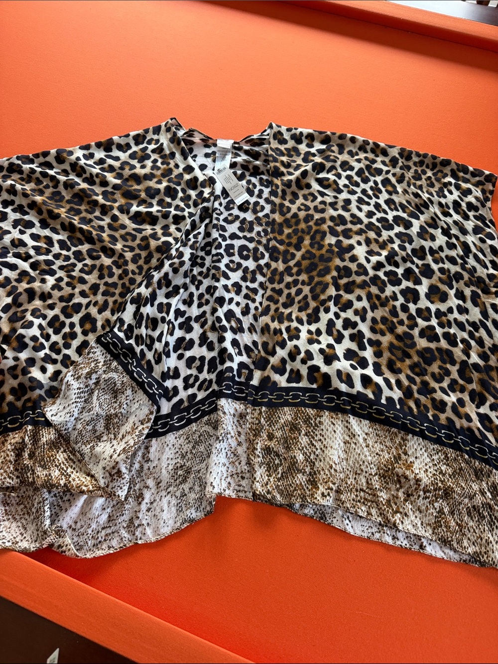 Chico's Leopard Print kimono in Brown and Black